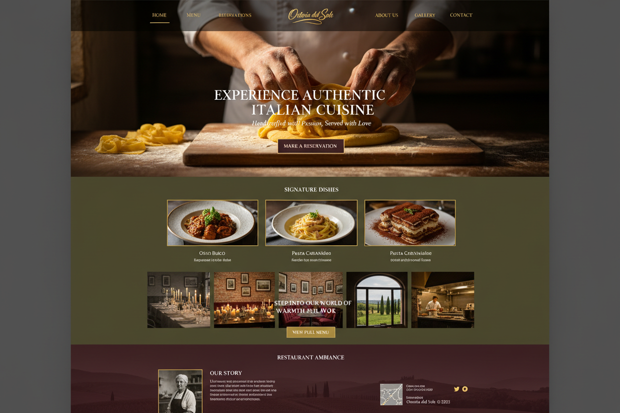 un site internet pour un restaurant italien en 2025 beau site attirant